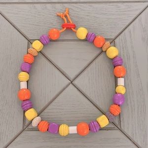 EM Ceramic Pet Collar with natural lava beads and natural wooden beads.